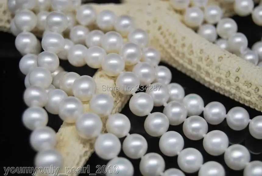 Naravni 6-7mm AAA+ beli biseri ogrlice 80