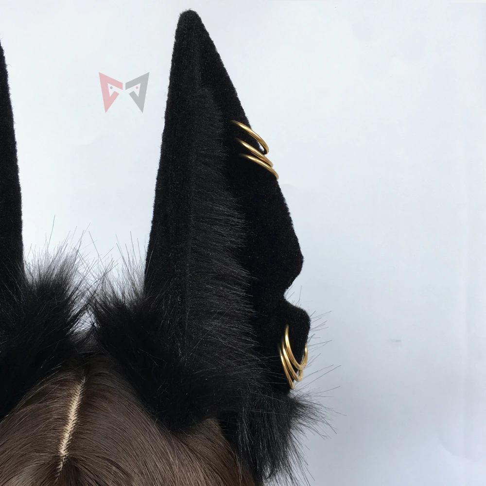 Novo Ročno Delo Izvirno Zver Anubis Volk Mačka Pes Ušesa Black Hairband Hairhoop Pokrivala Za Cosplay Kopalke Dodatki
