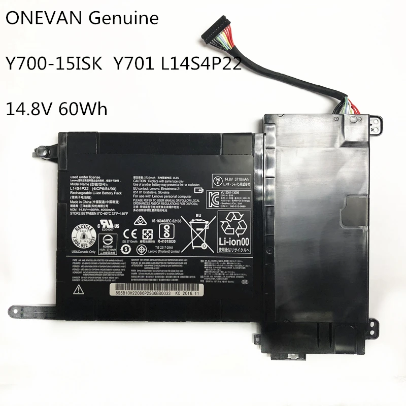 ONEVAN Resnično L14S4P22 Laptop baterija Za Lenovo IdeaPad Y700 Y700-17iSK Serije 5B10H22084 L14M4P23 14.8 V 60wh Brezplačna Dostava