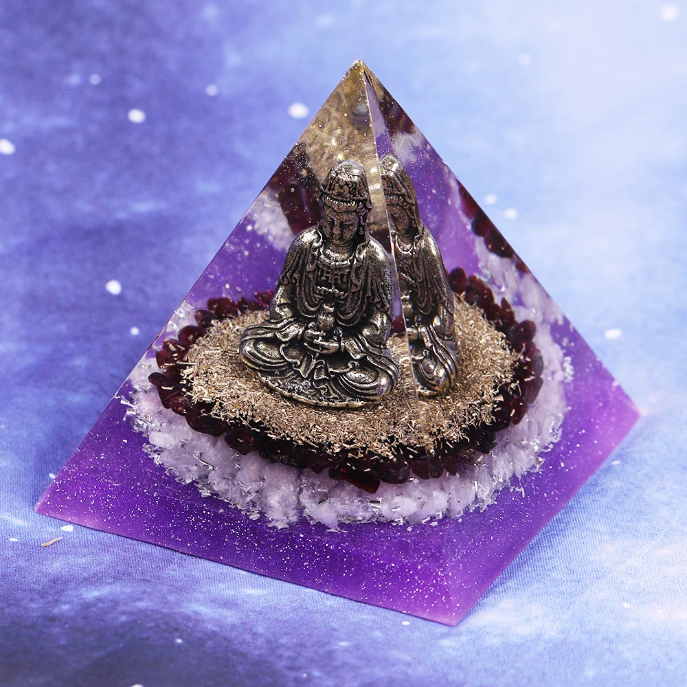 Orgonite Čakro Energijsko Piramido Buda Joga Meditacija Okraski Kristalno Smolo Obrti EMF Varstvo Lucky Kamen Budistični Nakit