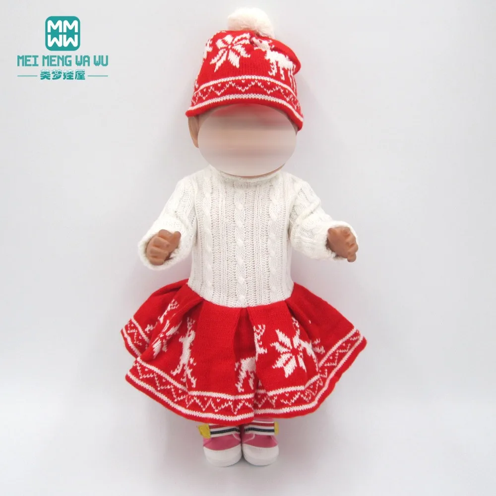 Otroška oblačila za punčko fit 43-45 cm Ameriška lutka in novo rojen lutka dodatki modni pulover Božič tri-kos