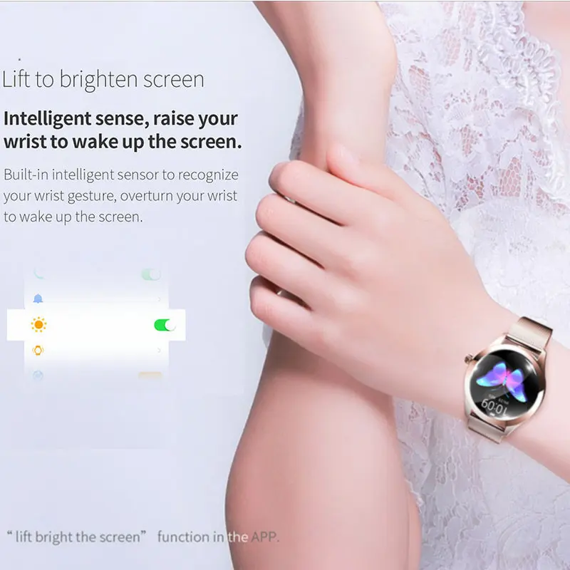Pametno Gledati Nepremočljiva Ženske Lepo Zapestnico Srčnega utripa Spanja Spremljanje Pedometer Smartwatch Povezavo Za IOS Android