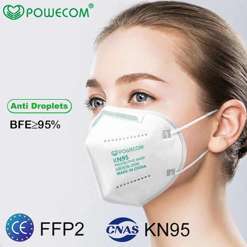 POWECOM Večkratno uporabo Masko Filter KN95 Respirator Maske 95% filtracijo Varnost PM2.5 Masko Za Prah Usta Žarilna Masko Za Odrasle, Otroci