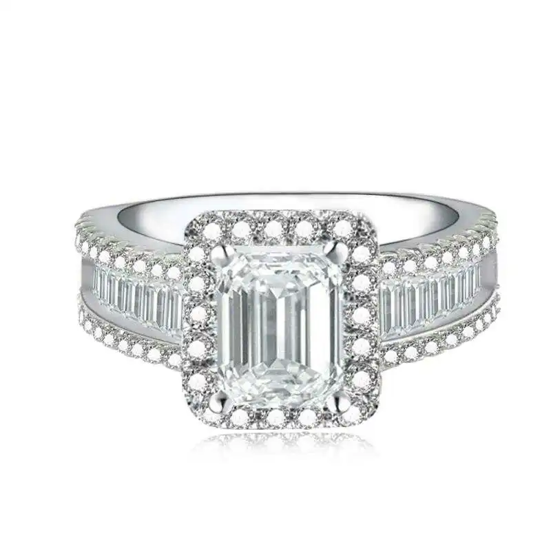 Pravi original trdna pravi modni najnovejše design sterling srebro AAA cirkonij ženske, nakit zaročni prstan osebno R4607S