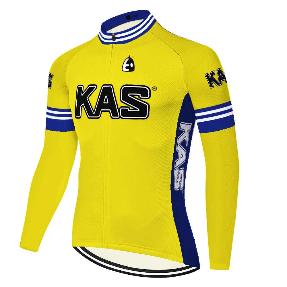 Pro team KAS retro kolesarskih oblačil poleti, spomladi Bike Oblačila Kolesarska uniforme ciclismo moških, quick dry, kolesarski dres komplet