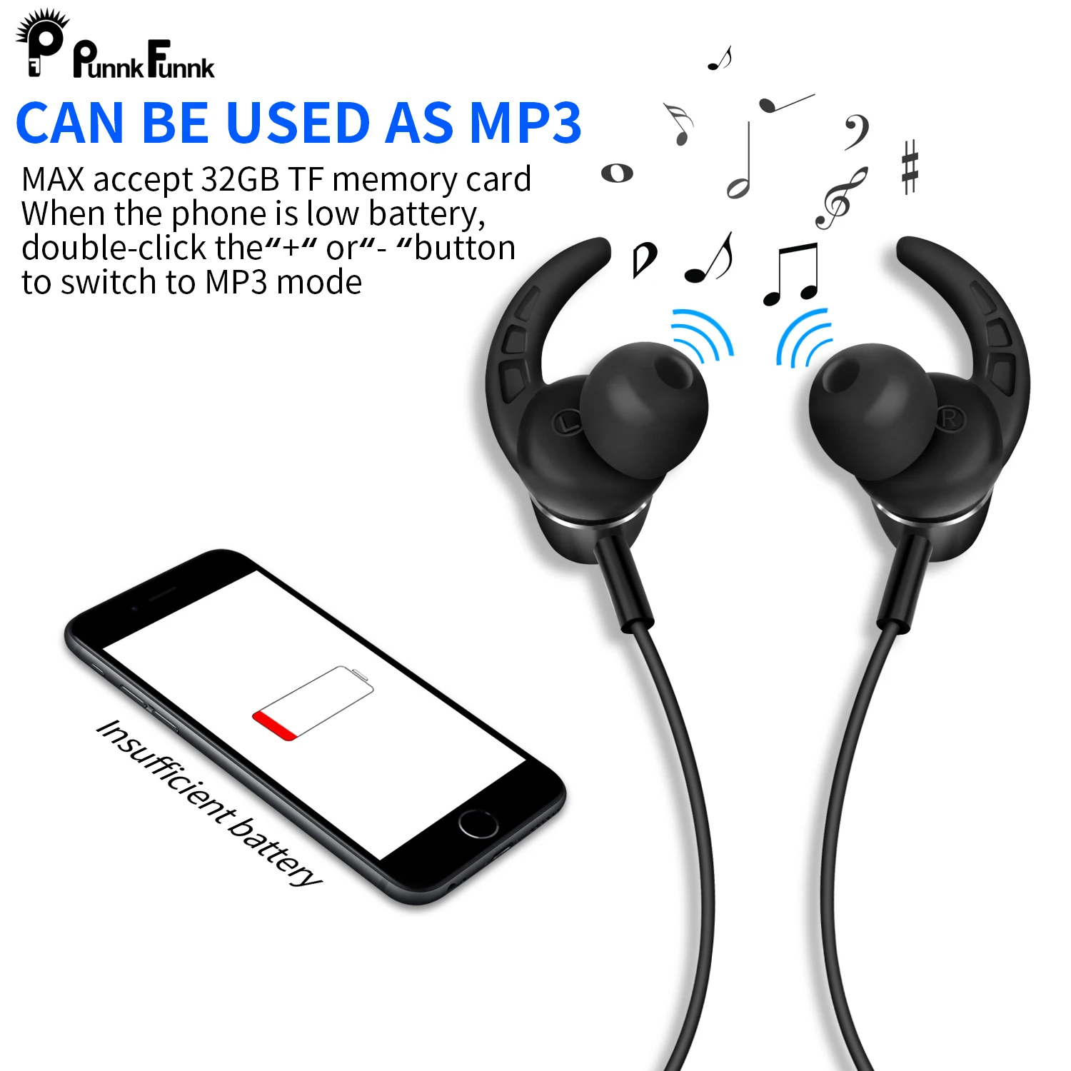 PunnkFunnk Bluetooth 5.0 Slušalke Magnet Globok Bas stereo Šport Slušalke Za iphone 5 6 7 8 X X X X XR XS MAX Xiaomi Nasprotnega samsung