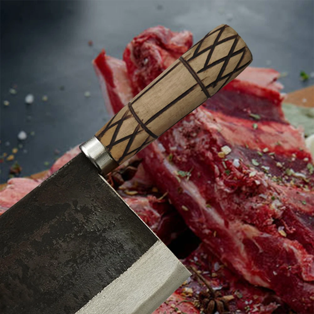Ročno Kovani Mesar Nož Professional Visoko Ogljikovega Jekla Kitajski Nožem Mesa Cleaver Kuhinjski Noži