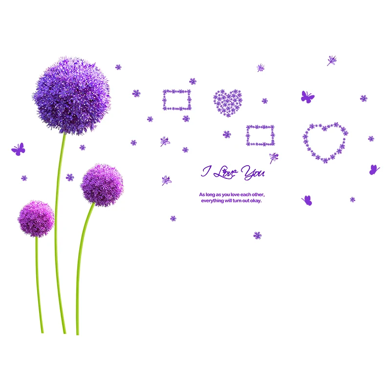 [shijuekongjian] za Klavir Dekle Stenske Nalepke DIY Vijolične barve Cvetja Cvet, Stene Decals je za Hišo Otroci Soba, Otroška Soba Dekoracijo
