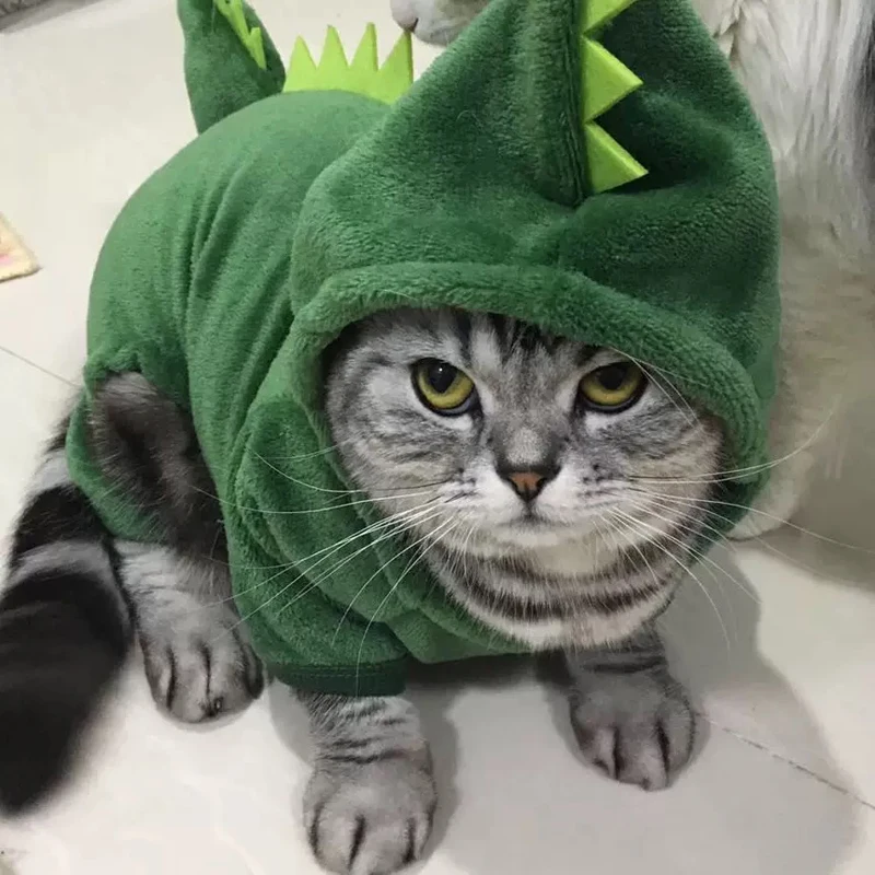 Snailhouse Vroče Prodajo Hišnih Mačk Oblačila Smešno Dinozaver Kostume Pozimi Toplo Plišastih Mačka Plašč Mala Mačka Muca Hoodie Kuža Oblačila Za Pse