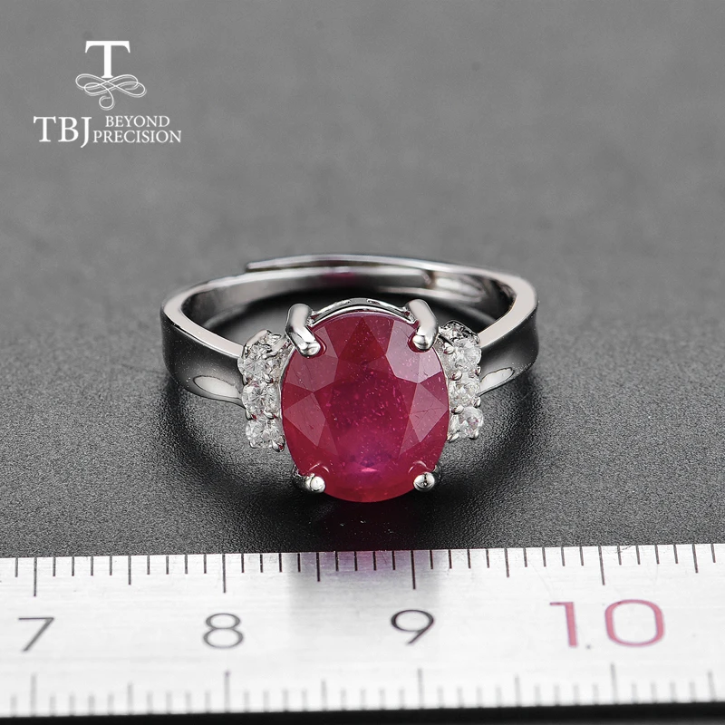 TBJ,Ruby obroči naravni gemstone ovalne 9*11 mm 925 sterling silver fashion globe nakit za dekleta poroka & darilo za rojstni dan