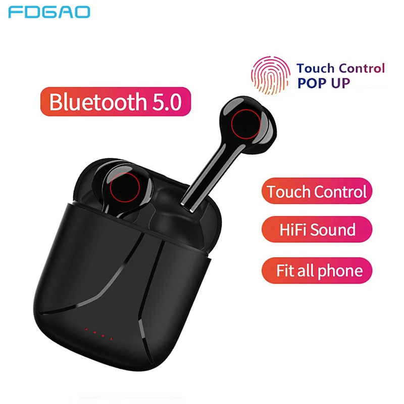 TWS Bluetooth 5.0 Slušalke z Mikrofonom Touch Kontrole Brezžične Slušalke Slušalke Športne Nepremočljiva Glasbe Čepkov Za Telefon