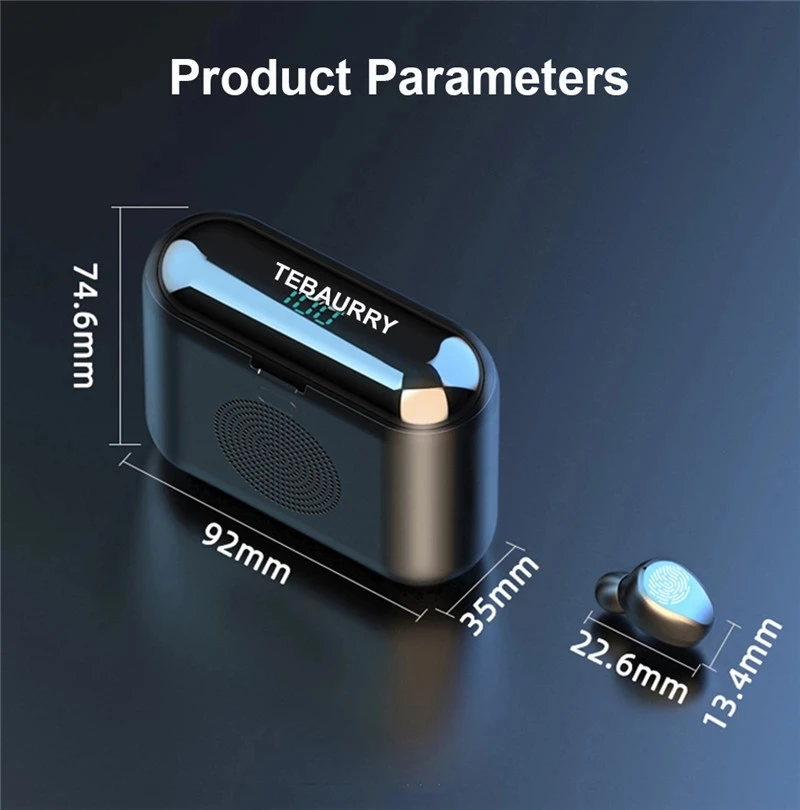 TWS Brezžične Bluetooth Slušalke & Zvočnik 4 v 1 HD Stereo Brezžična Dotik za Nadzor Slušalke Mini LED Zaslon Čepkov za Slušalke