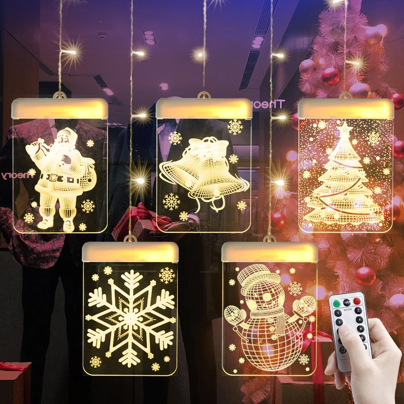 USB, Daljinsko upravljanje LED Viseče Svetilke Svetlobe Niz 3D Božični Vila Lučka Venci Za Poroko, Novo Leto 's Soba Dekoracijo