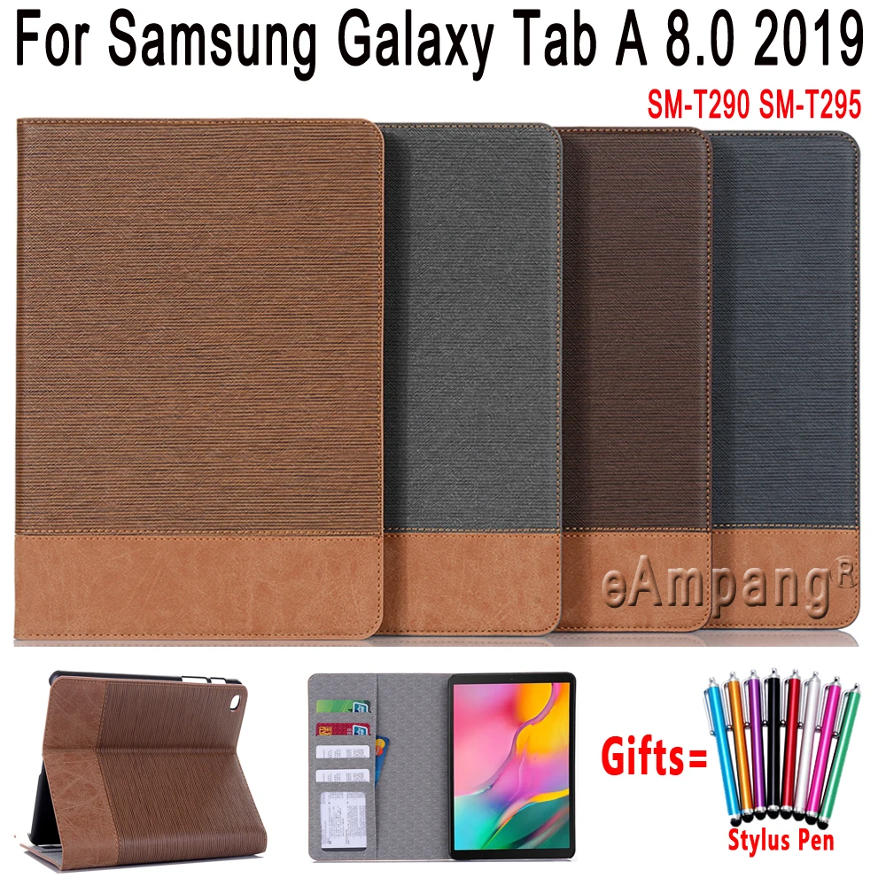 Usnjena torbica za Samsung Galaxy Tab A 8.0 2019 SM-T290 SM-T295 Kritje Shockproof Flip Denarnice Stojalo za Tablične Lupini s Peresom