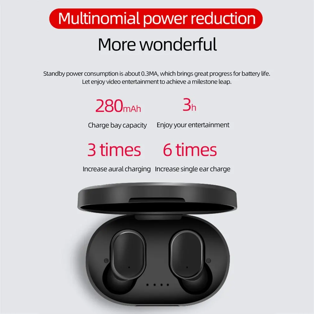 V5.0 Bluetooth Stereo Slušalke Brezžične IPX7 Nepremočljiva Dotik Čepkov Slušalke 280mAh Baterije LED Zaslon Tip-c Polnjenje Primeru