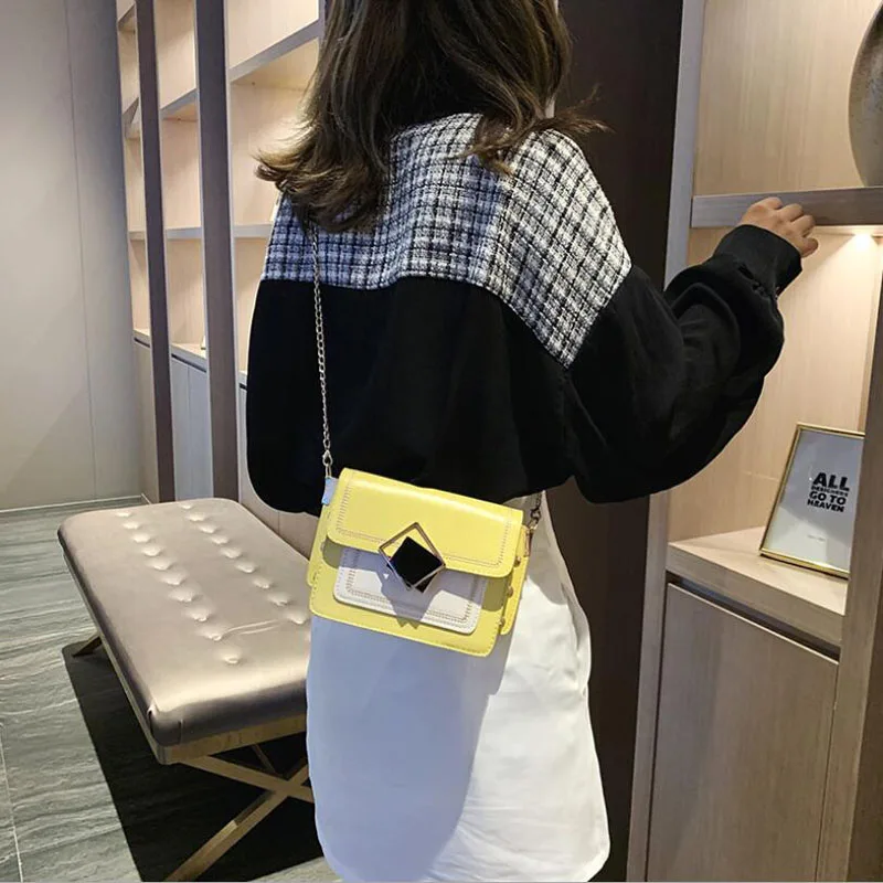 Verige Pu Usnje Crossbody Torbe Za Ženske Do Leta 2020 Majhne Rami Messenger Bag Posebno Zaklepanje Design Ženski Potovalne Torbe Bolsa