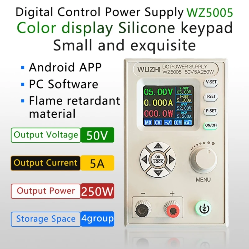 WZ5005 DC DC-Buck Converter CC CV 50V 5A Power Modul Nastavljiv Urejena laboratorijski napajalnik 5V 12V 24V sporočilo