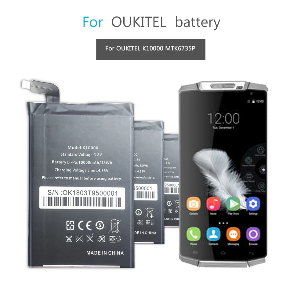 Za OUKITEL K10000 MTK6735P Zamenjavo mobilnega Telefona Baterije Za OUKITEL K10000 MTK6735P 10000mAh Baterije