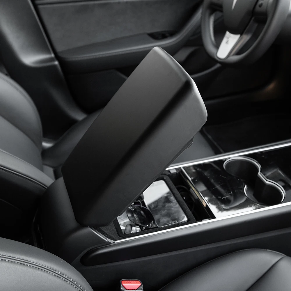 Za Tesla Model 3 model y Ogljikovih Vlaken ABS Center Shranjevanje Armrest Kritje Trim Notranjo Opremo model3 modely