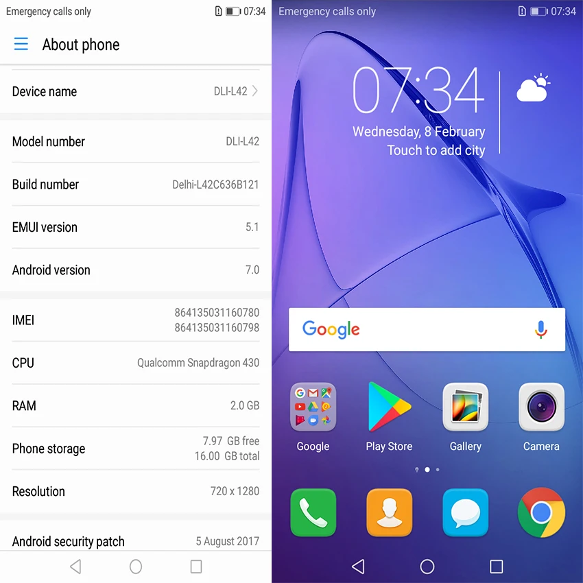 Čast 6A Igrajo 16GB 2GB Original Nov Mobilni Telefon Snapdragon 430 Okta Core Android 7.0 5.0 palčni prstnih ID