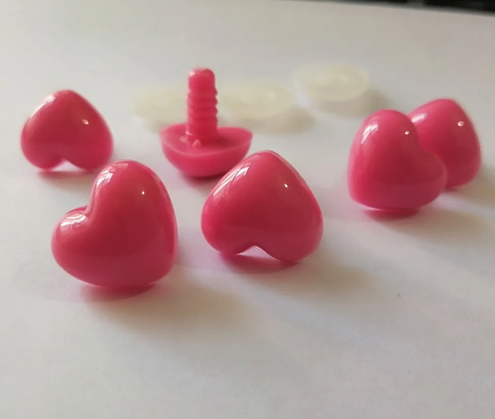 16x18mm roza srce oblika igrača nos varnost igrač nos s težko podložka za diy plišastih lutka ugotovitve--20pcs/veliko