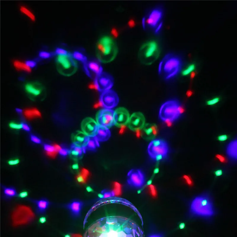 1pcs 6W Obračanje LED Multicolor Kristalno Strobe Žarnica Dvojno E27 RGB Dekor za noč Čarovnic Božično zabavo za Rojstni dan Vrstici ali Karokee
