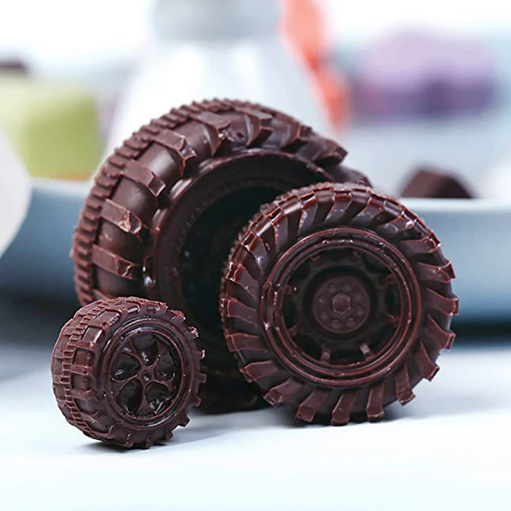 1pcs krog pnevmatike gummies silikonski torto dekoracijo orodje plesni 3D kolo kuhinja peko milo plesni