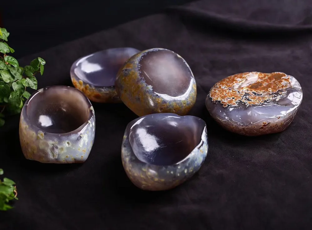 1pcs lepa agate skledo agate kristalni Pepelnik pepelnik za dekoracijo doma naravnega kamna agate skledo