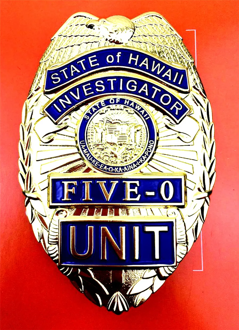 1pcs NAS Hawaii Five-0 Značko Havajih Značko & Verige Pasu Usnje Značko Imetnik Replika Film Prop Pin Značko Cosplay Prop Darilo