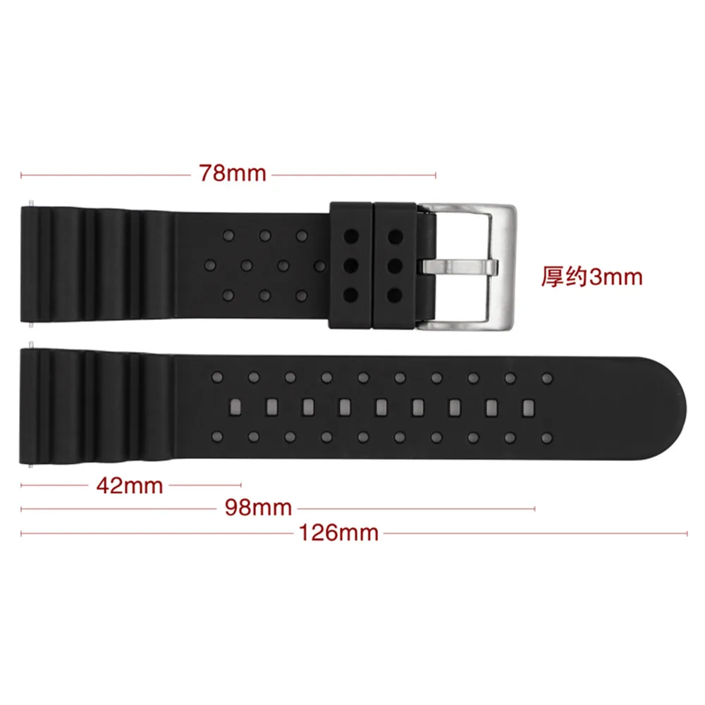 20 mm 22 mm 24 mm Fluor Kavčuk Hitro Sprostitev Trak Ženske Moški Šport Potapljanje Watch Band Zapestnica za Huawei Samsung GT 2e Seiko