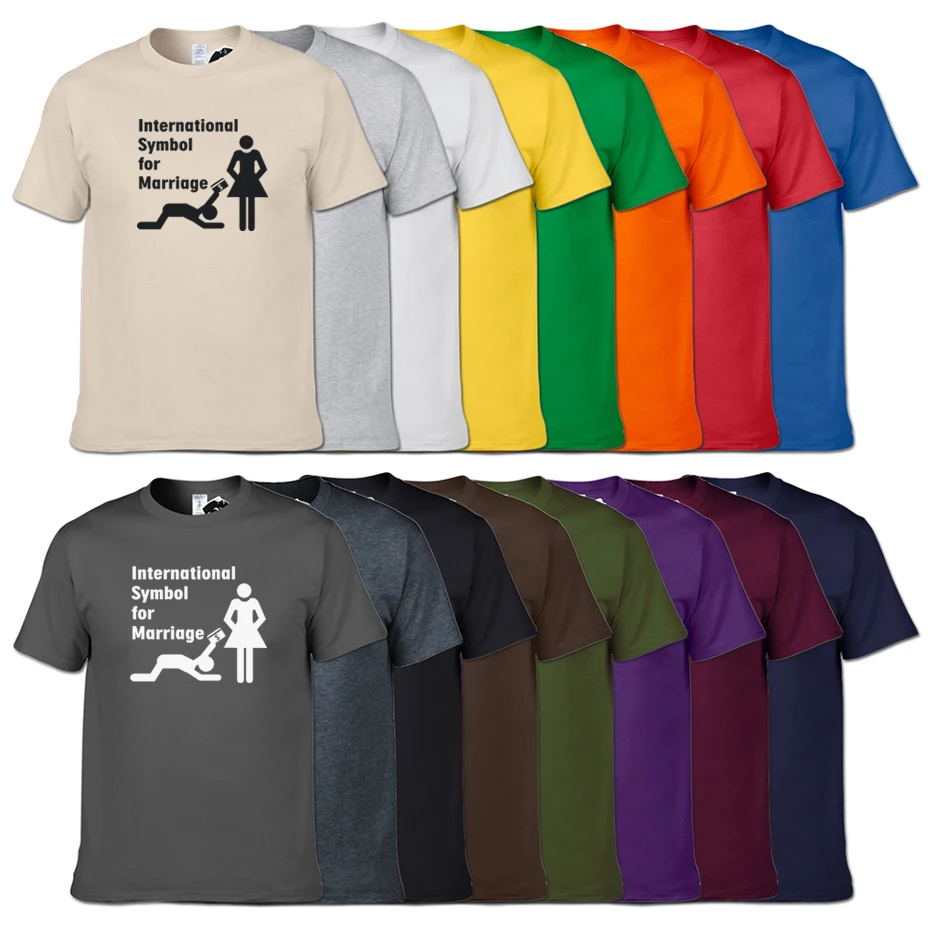 2018 zabavne Majice Mednarodni Simbol Za sklenitev Zakonske zveze Divjak dekle Igre Konec Tshirt Problem Rešen majic Unisex Harajuku