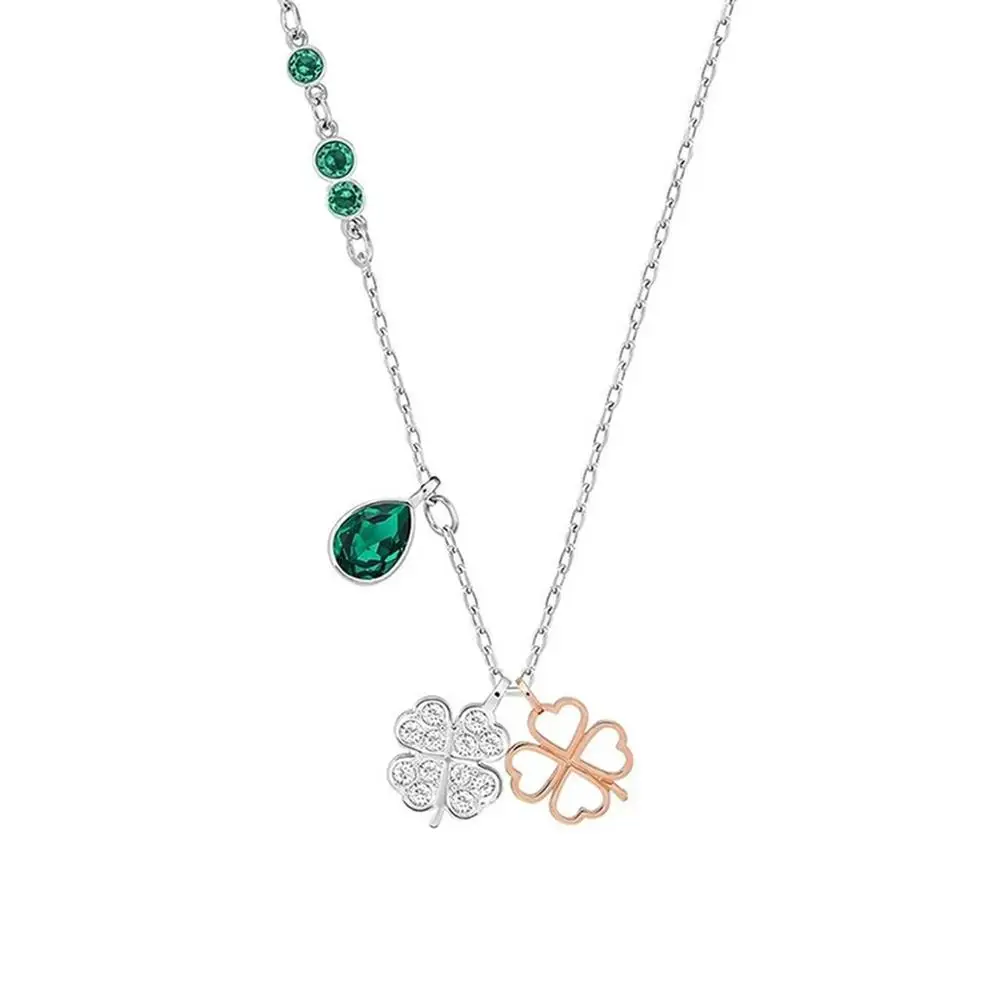 2020 modni nakit swa1:1 lepe Avstrijski Kristalno dvostranski štirih listov ogrlica je simpatično darilo za prijatelje