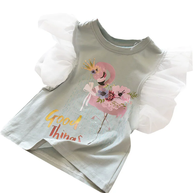 2020 Novo Poletje Samorog Tees Flamingo T-Shirt za Dekleta Bombaž Vrhovi Baby Boy Oblačila Dekle Rojstni dan Shirt Velikost 3 4 5 6 7 8 Let