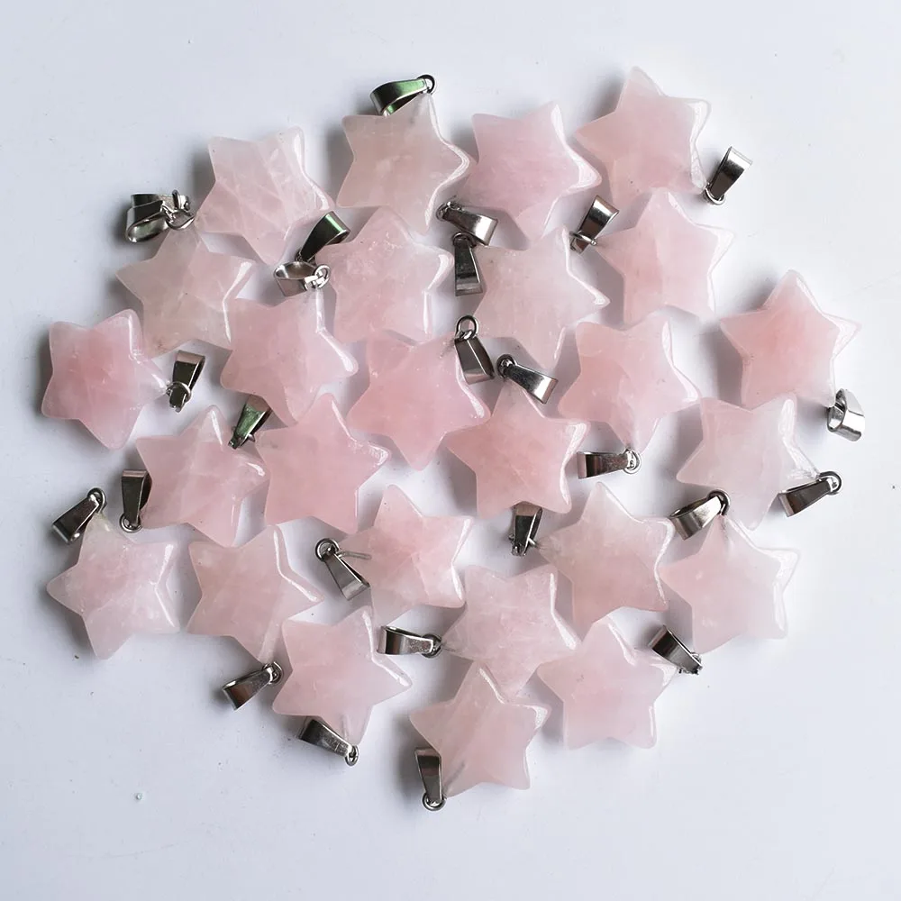 2020 Vroče prodaja naravnih roza kristalni kamen pet opozoril star čare obeski za DIY nakit, izdelava 50pcs/veliko Trgovini brezplačno