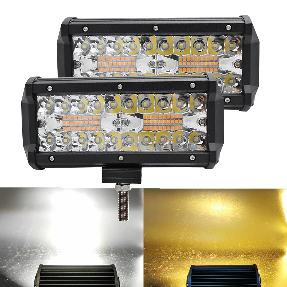 2PCS 7 palčni LED Luči Bar 3Rows LED Bar Delo Svetlobe, Kombinirani Pramen za Vožnjo Off-road Čoln Avto, Traktor Tovornjaki 4x4 SUV Motor 12V 24V