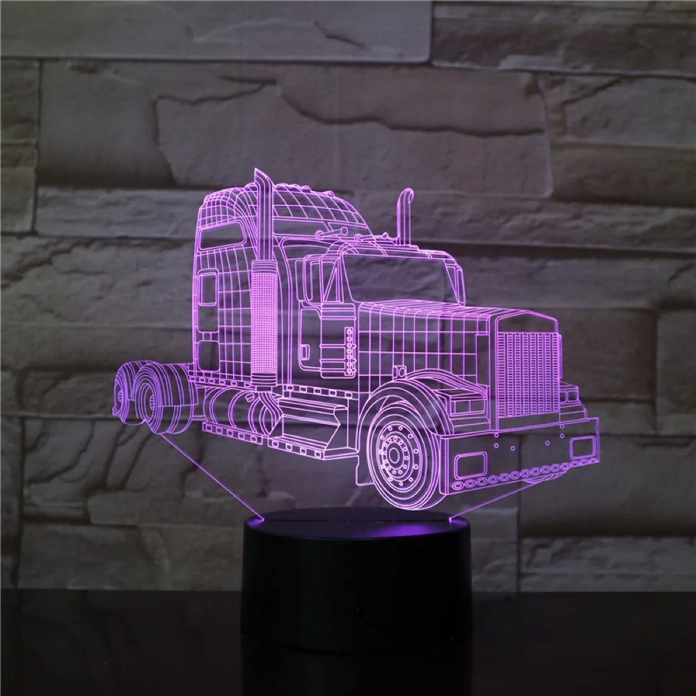 3D Lučka Tovornjak Glavo baterijsko Barva Spreminja z Oddaljenim Najboljše za Dekoracijo Prostora Super Darilo Led Nočna Lučka Lučka
