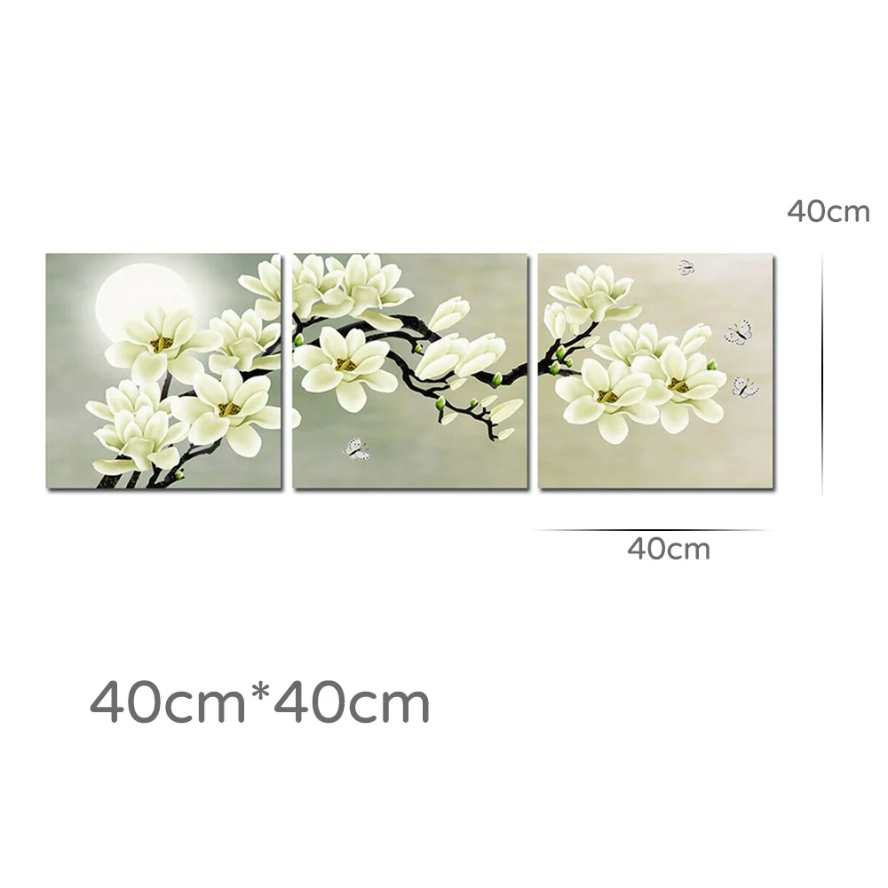3pcs Beli Cvetovi Modularni Slike, Slike Za Kuhinjo Platno Slikarstvo Plakat Cvetje Stenske Plošče Za dnevne Sobe