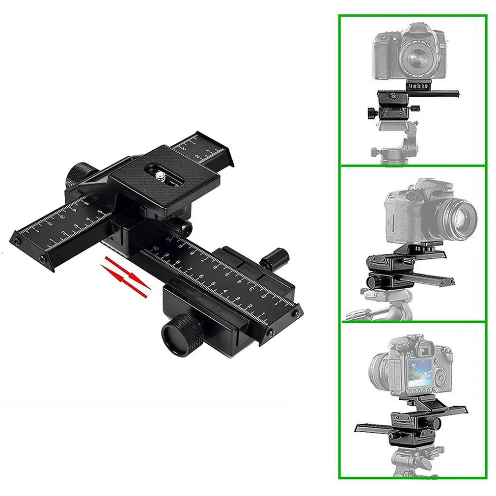 4-način Makro Izostritev Železniškega Slider/makro Fotografiranje za Digitalne SLR Kamere DC s Standardno 1/4-palčni Luknjo za Vijak Aluminija