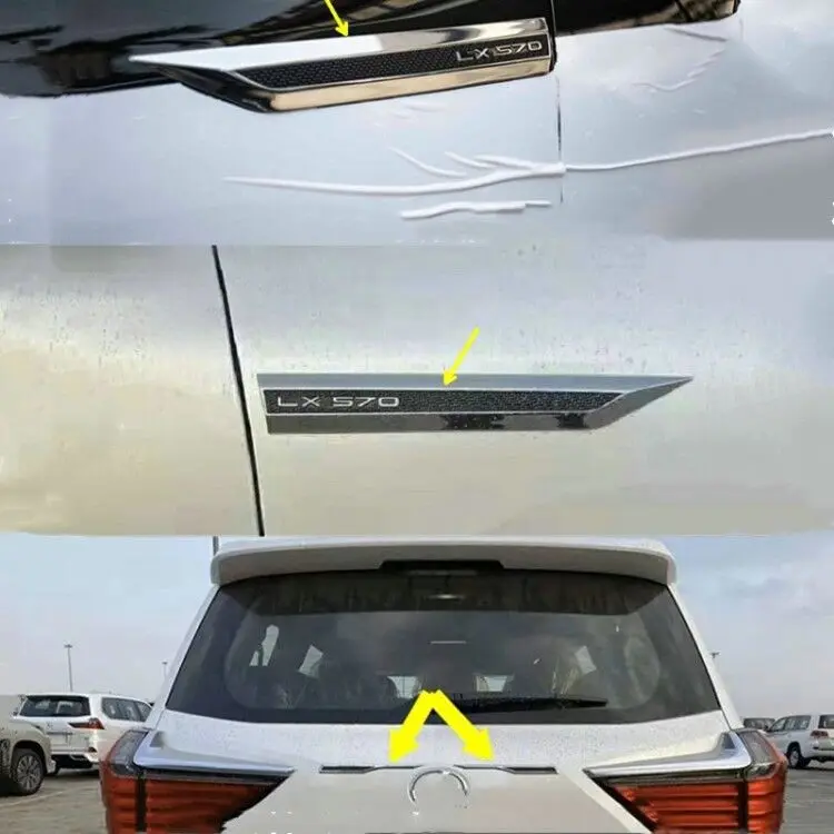 4pcs/veliko Za Lexus LX570 Vrata Strani Emblem Logotip Nalepko Zadaj Prtljažnik Rep Ime ploščo Avto Nalepke
