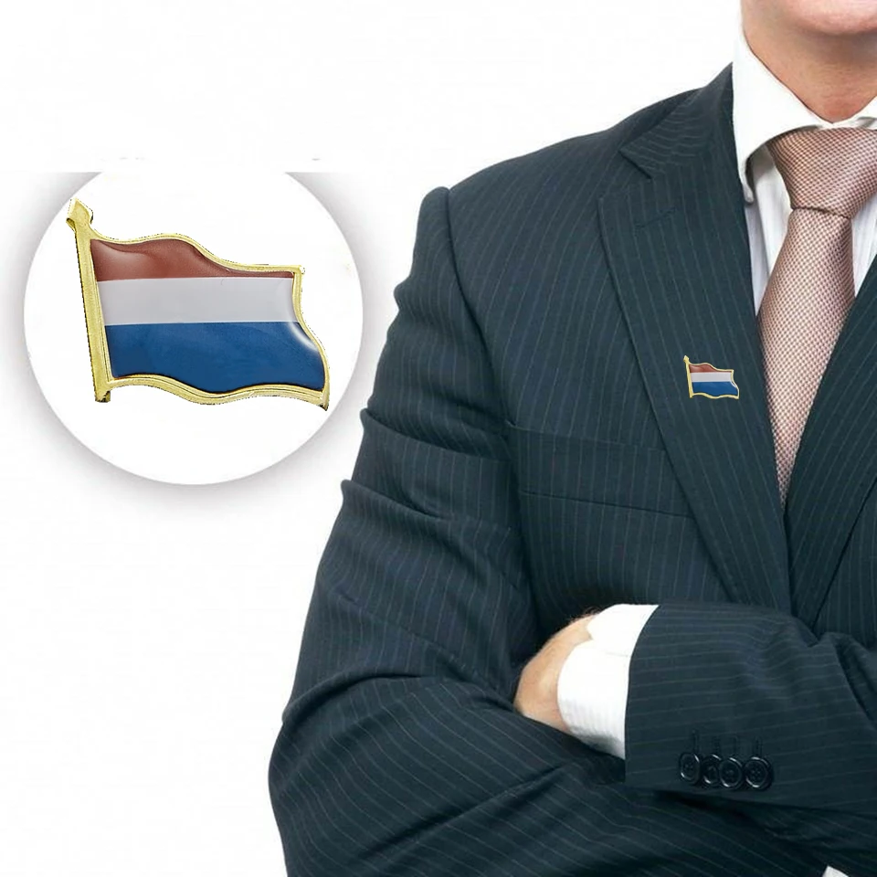 5PCS, Nizozemski Državi Zastave, Epoksi Mrežastih Kovinskih River Pin Značko Broška