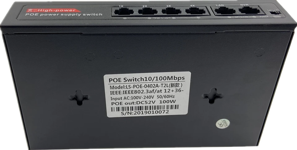 6Port 48V 4 PoE Injektor Power Over Ethernet Stikalo Za IP Kamero IEEE802.3af/na 1,2+/3,6- z izmenični Tok Znotraj