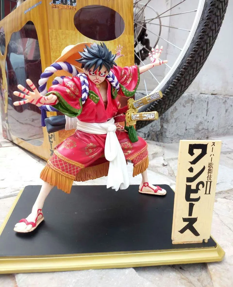 Anime Enem Kosu Monkey D. Luffy Kimono Kabuki Edition PVC figuric Zbirka Model Brinquedos Igrače