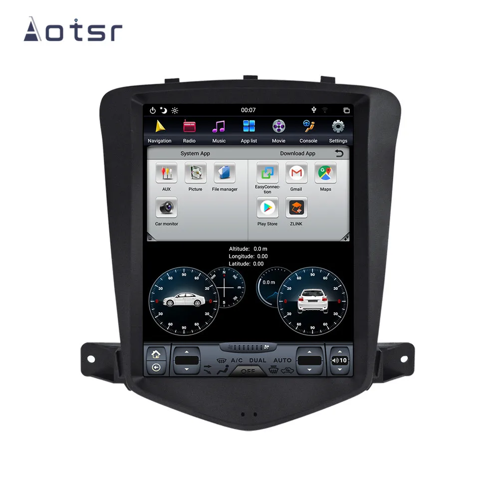 AOTSR Tesla Auto Android 9 avtoradia Za Chevrolet Cruze 2009 - 2013 GPS Navigacija DSP Multimedijski Predvajalnik CarPlay Ne 2 Din Enota