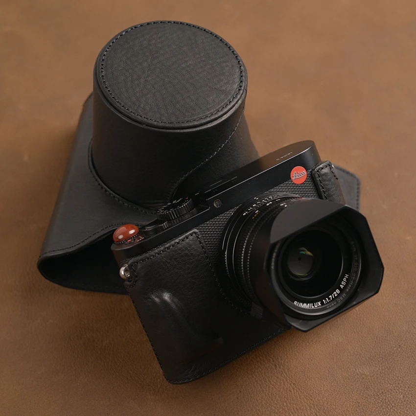 AYdgcam blagovno Znamko Ročno Pravega Usnja Fotoaparat Primeru Vrečo, Polno Kože Za Leica Q typ 116 Leica Q2 Odprite Baterije Design