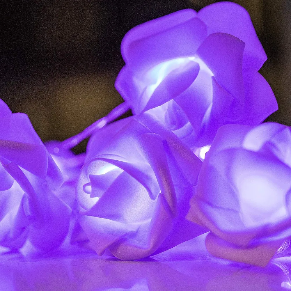Baterijsko purple rose Niz LED Luči,Poroka, Rojstni dan Dekoracijo luminaria božič natalne garland Guirlande Lumineuse