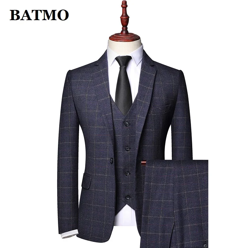 BATMO 2021 nov prihod pomladi kariran priložnostne obleke, moške,za moške poročne obleke,jakne+hlače+telovnik 9202