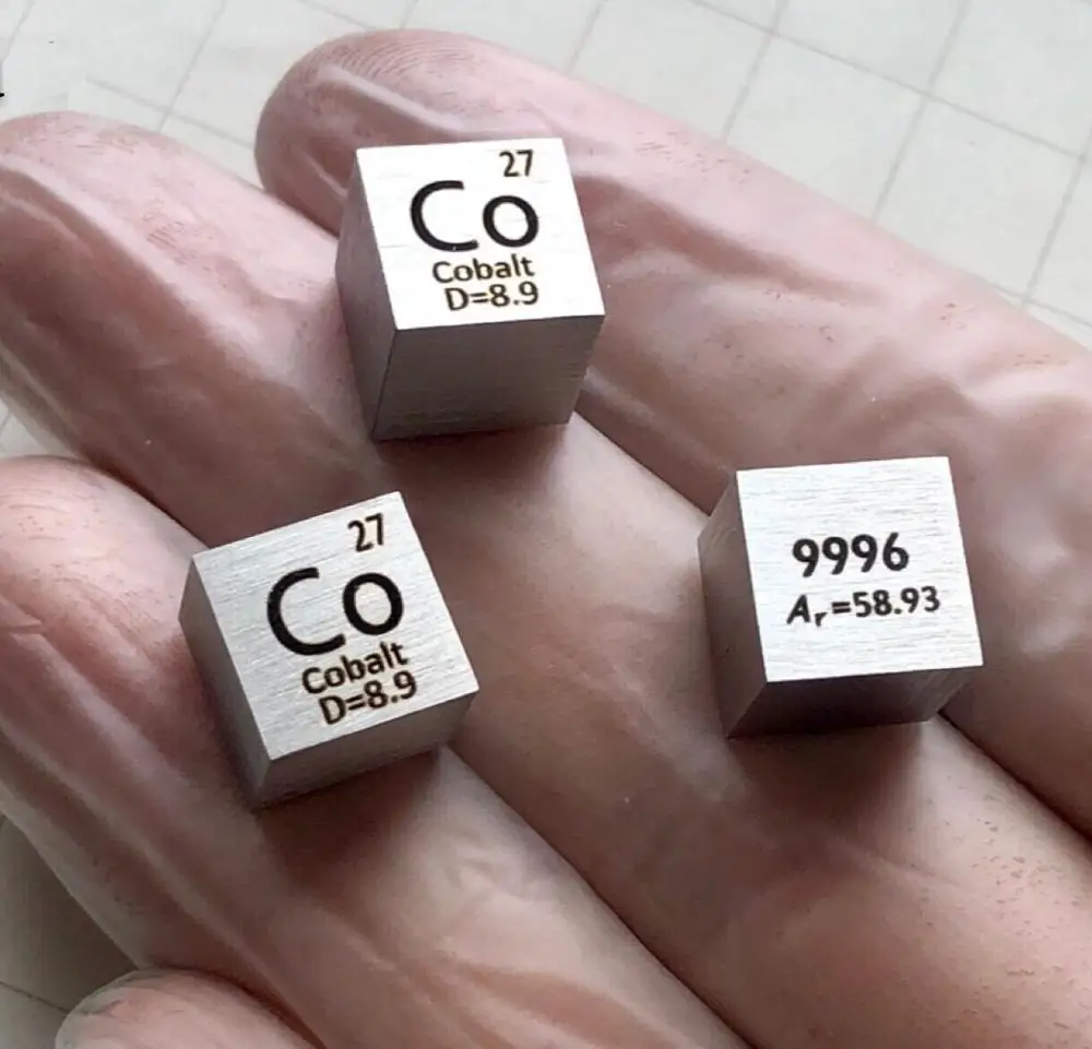 Brezplačna dostava 5pcs & 10pcs 99.96% čistost Co vklesan element periodnega 10 mm kocka z 8.8 g Kobalt ingot / pelete / blok