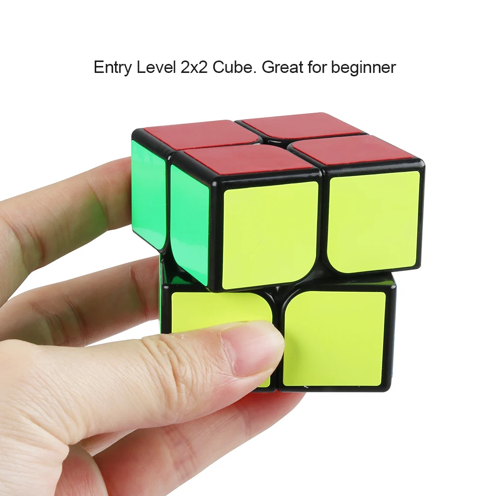 D-FantiX Yj Guanpo 2x2 Hitrost Cube Črna Nalepka 2x2x2 Čarobne Kocke, Sestavljanke, Kocke, Izobraževalne Igrače, Darila za Otroke, Odrasle, Študente