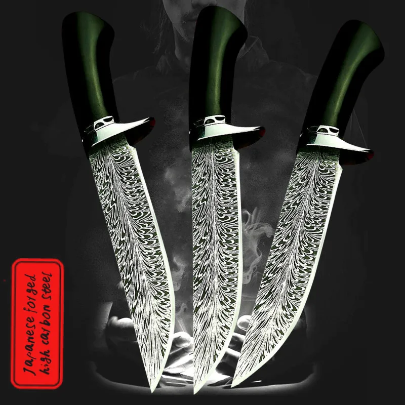 Ebony ročaj pero vzorec prostem taktike, oster nož naravnost Višji oblikovalec meri pokrit nož džungle lovski nož