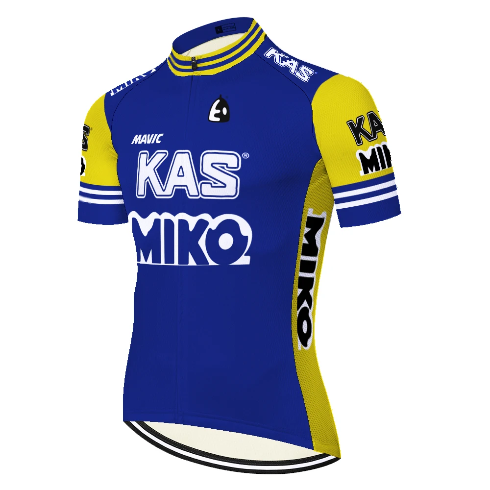 Ekipa KAS maillot ciclismo retro poletje quick dry dihanje kolesarski dres rokav roupa ciclismo kolesarska majica